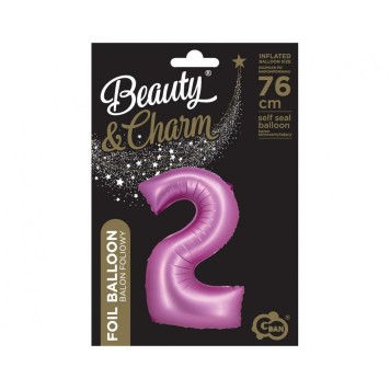 Number Satin Pink, Pink Number 2 Foil Balloon 76 cm