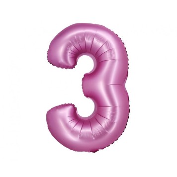 Number Satin Pink Pink Number 3 Foil Balloon 76 cm