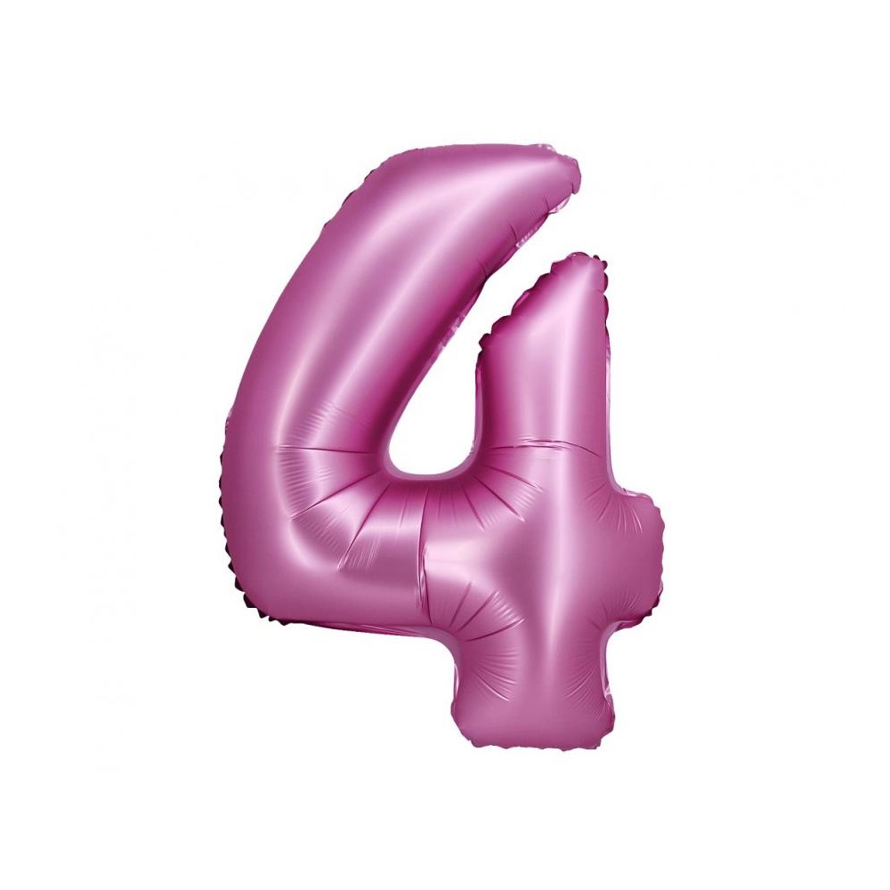 Number Satin Pink, Pink Number 4 Foil Balloon 76 cm