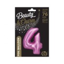 Number Satin Pink, Pink Number 4 Foil Balloon 76 cm
