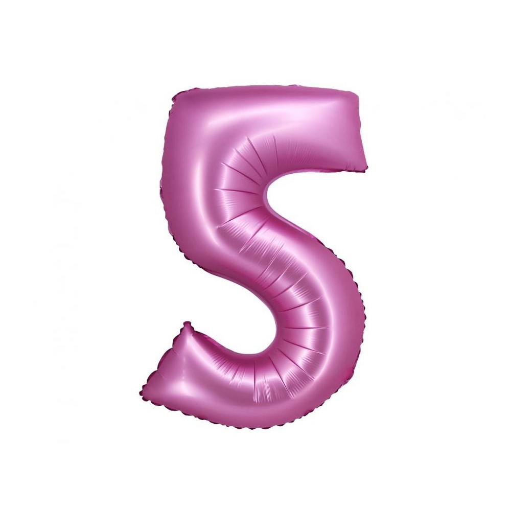 Number Satin Pink, Pink Number 5 Foil Balloon 76 cm