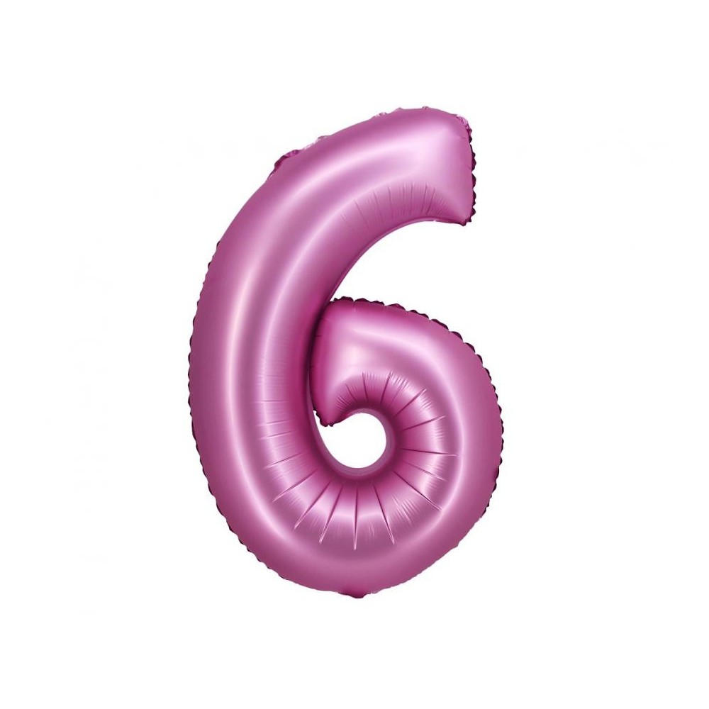 Number Satin Pink Pink Number 6 Foil Balloon 76 cm