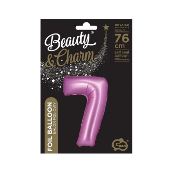 Number Satin Pink Pink Number 7 Foil Balloon 76 cm