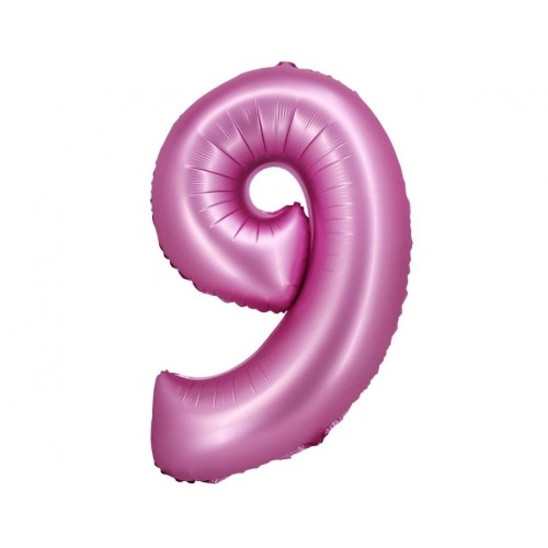 Number Satin Pink, Pink number 9 foil balloon 76 cm