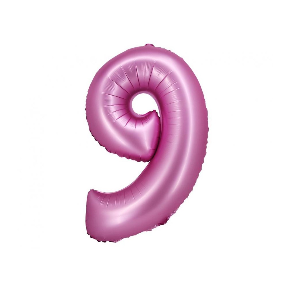 Number Satin Pink, Pink number 9 foil balloon 76 cm