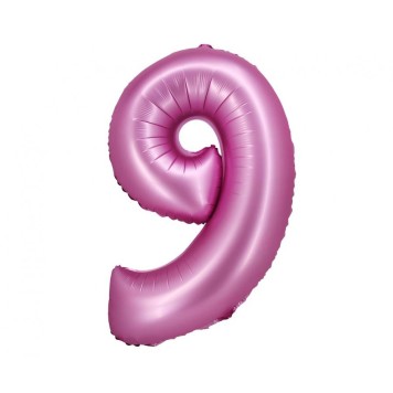 Number Satin Pink, Pink number 9 foil balloon 76 cm