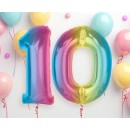 Number Rainbow Colorful number 0 foil balloon 92 cm