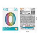 Number Rainbow Colorful number 0 foil balloon 92 cm