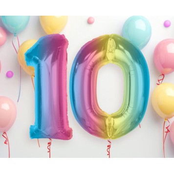 Number Rainbow Colored number 1 foil balloon 92 cm