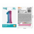 Number Rainbow Colored number 1 foil balloon 92 cm