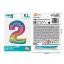 Number Rainbow Colorful Number 2 Foil Balloon 92 cm