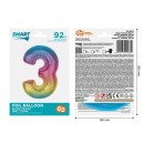 Number Rainbow Colorful Number 3 Foil Balloon 92 cm