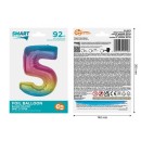 Number Rainbow Colorful number 5 foil balloon 92 cm