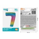 Number Rainbow Colorful Number 7 Foil Balloon 92 cm