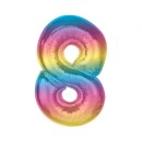 Number Rainbow Colorful number 8 foil balloon 92 cm