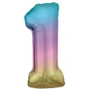 Number Pastel Rainbow giant number foil balloon 1, 83 cm