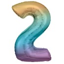 Number Pastel Rainbow giant number foil balloon 2, 83 cm