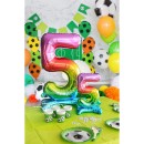 Number Rainbow Colorful number 5 foil balloon with base 74 cm