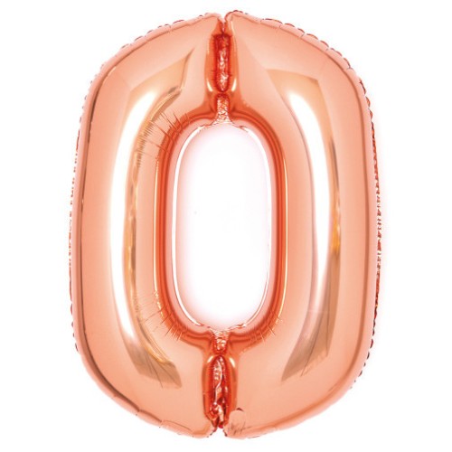 Number Rose Gold Number 0 Foil Balloon 66 cm