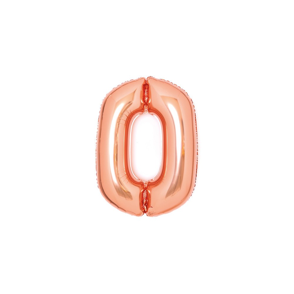 Number Rose Gold Number 0 Foil Balloon 66 cm