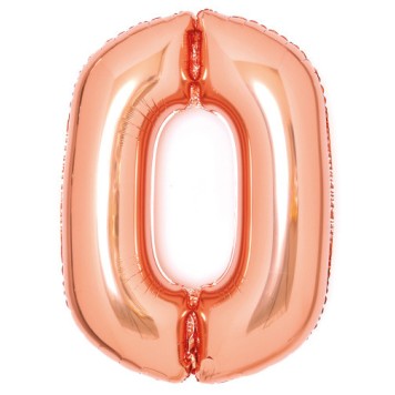 Number Rose Gold Number 0 Foil Balloon 66 cm