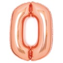 Number Rose Gold Number 0 Foil Balloon 66 cm
