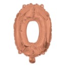 Number Rose Gold number 0 foil balloon 95 cm