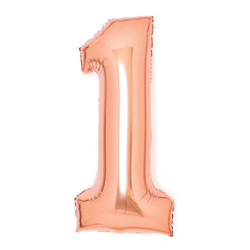 Number Rose Gold Number 1 Foil Balloon 66 cm