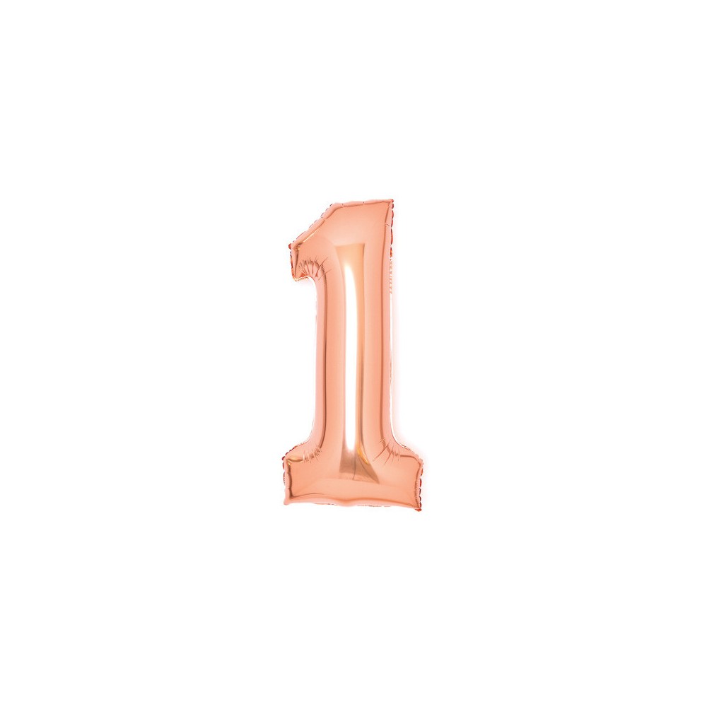 Number Rose Gold Number 1 Foil Balloon 66 cm