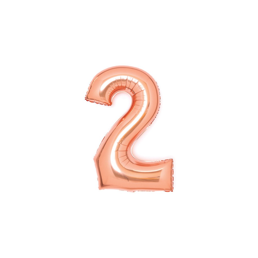 Number Rose Gold Number 2 Foil Balloon 66 cm