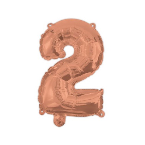 Number Rose Gold number 2 foil balloon 95 cm