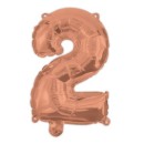 Number Rose Gold number 2 foil balloon 95 cm