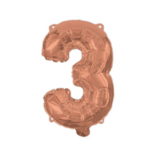 Number Rose Gold Number 3 Foil Balloon 95 cm