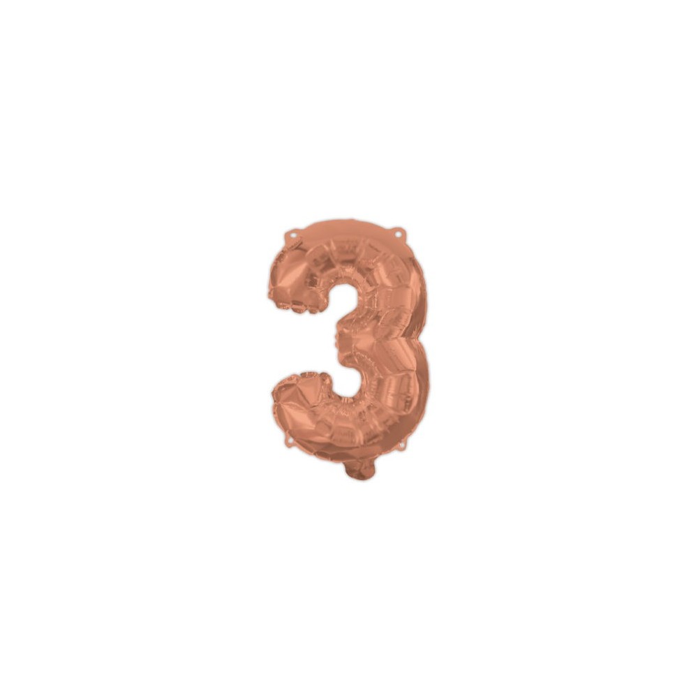 Number Rose Gold Number 3 Foil Balloon 95 cm