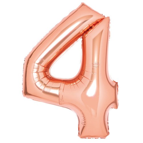 Number Rose Gold number 4 foil balloon 66 cm