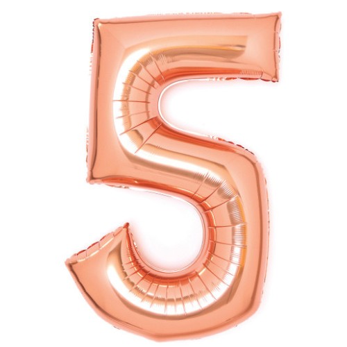 Number Rose Gold number 5 foil balloon 66 cm