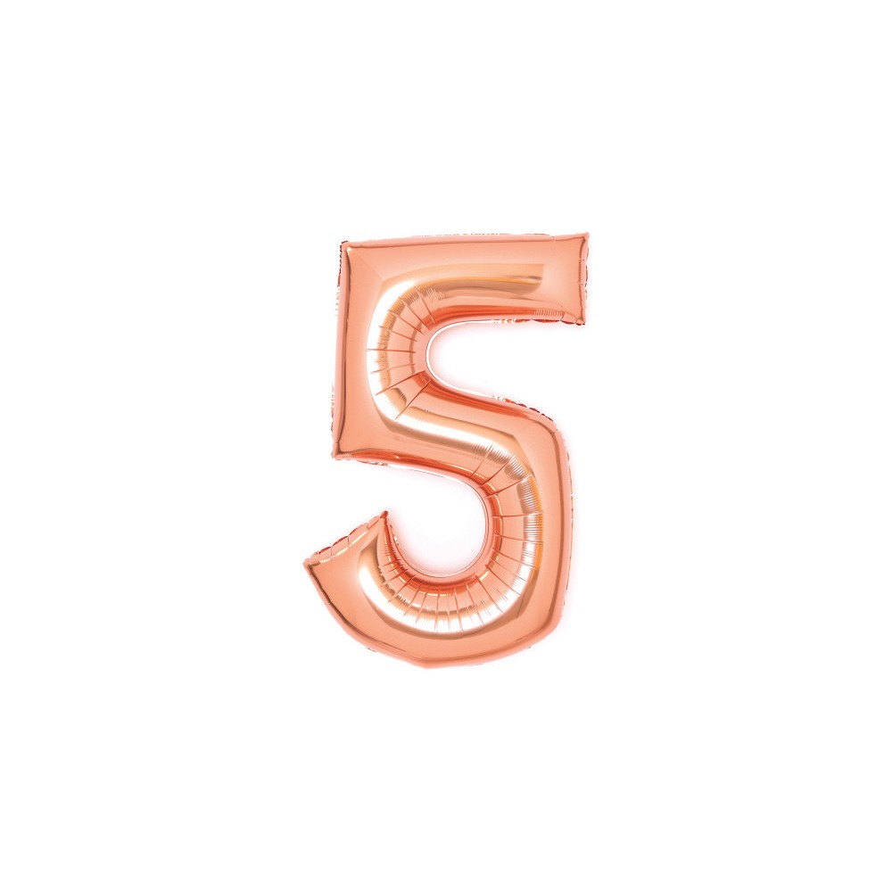 Number Rose Gold number 5 foil balloon 66 cm