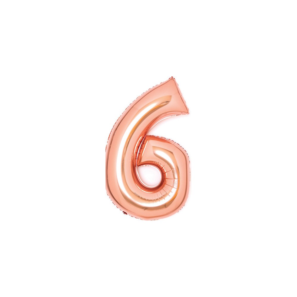 Number Rose Gold Number 6 Foil Balloon 66 cm