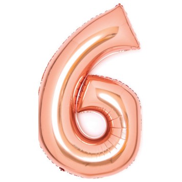 Number Rose Gold Number 6 Foil Balloon 66 cm