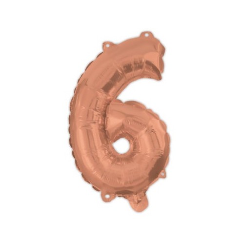 Number Rose Gold Number 6 Foil Balloon 95 cm