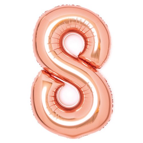 Number Rose Gold Number 8 Foil Balloon 66 cm