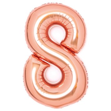 Number Rose Gold Number 8 Foil Balloon 66 cm
