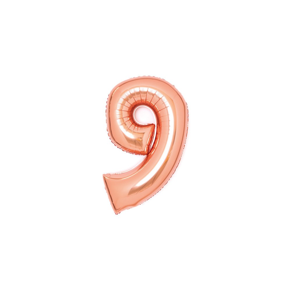 Number Rose Gold Number 9 Foil Balloon 66 cm