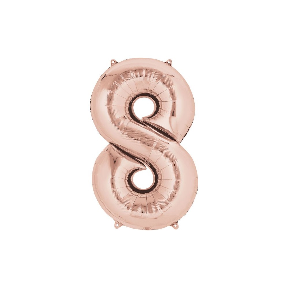 Number Rose Gold Giant Number Foil Balloon 8, 86*53 cm