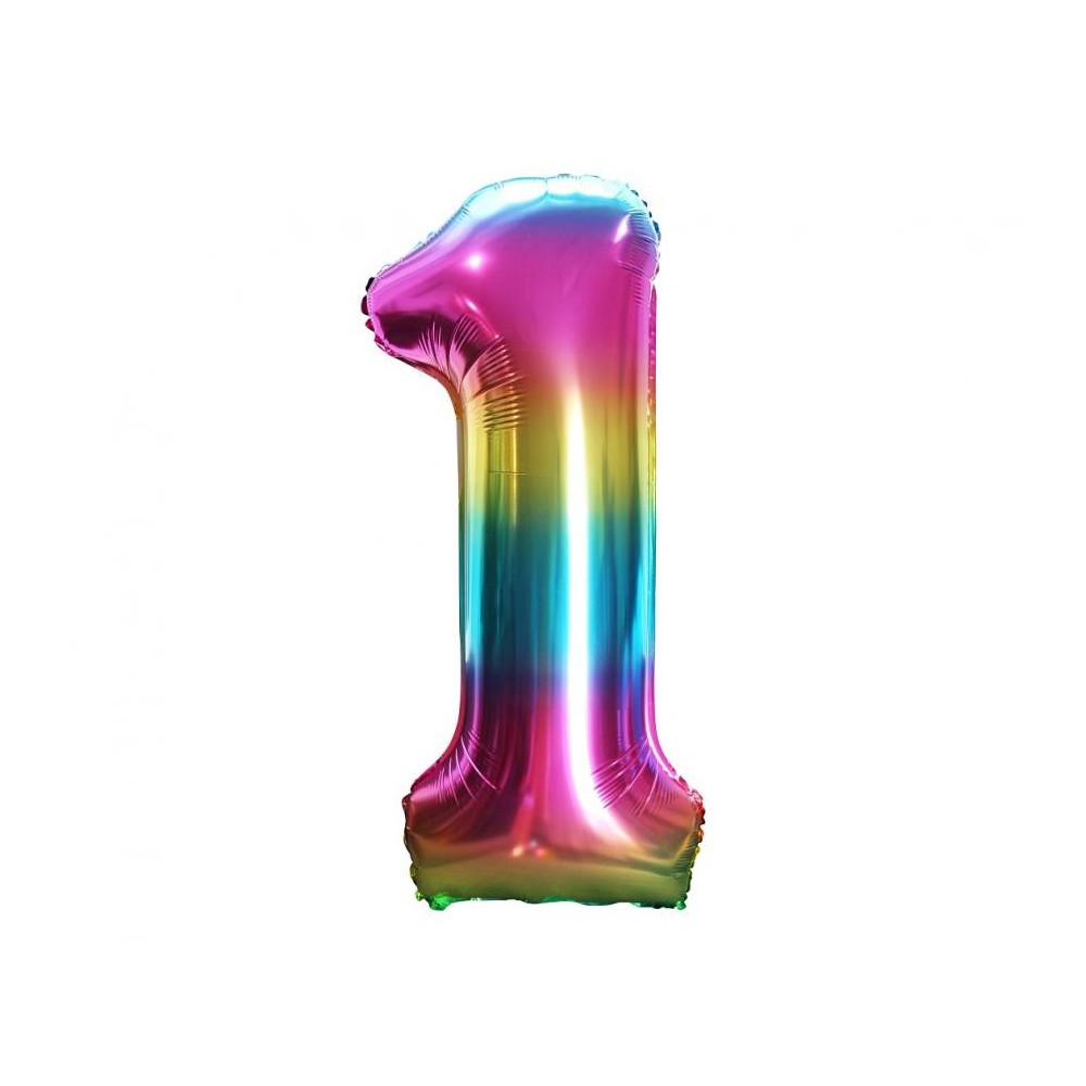 Number Rainbow Rainbow Number 1 Foil Balloon 85 cm