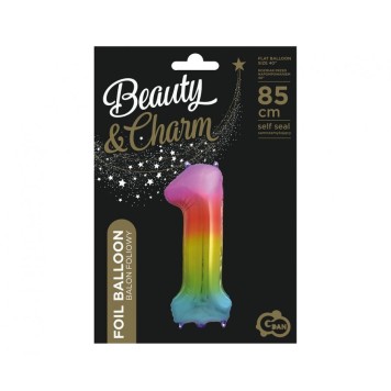 Number Rainbow Rainbow Number 1 Foil Balloon 85 cm