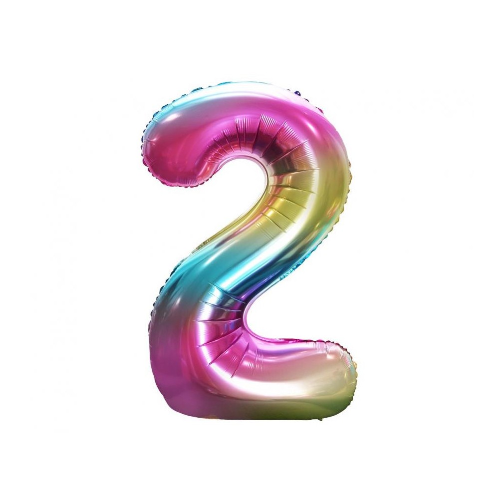 Number Rainbow Rainbow Number 2 Foil Balloon 85 cm