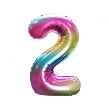 Number Rainbow Rainbow Number 2 Foil Balloon 85 cm