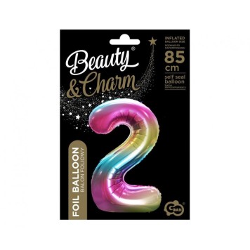 Number Rainbow Rainbow Number 2 Foil Balloon 85 cm