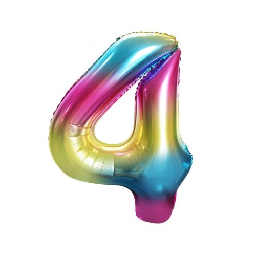 Number Rainbow Rainbow number 4 foil balloon 85 cm